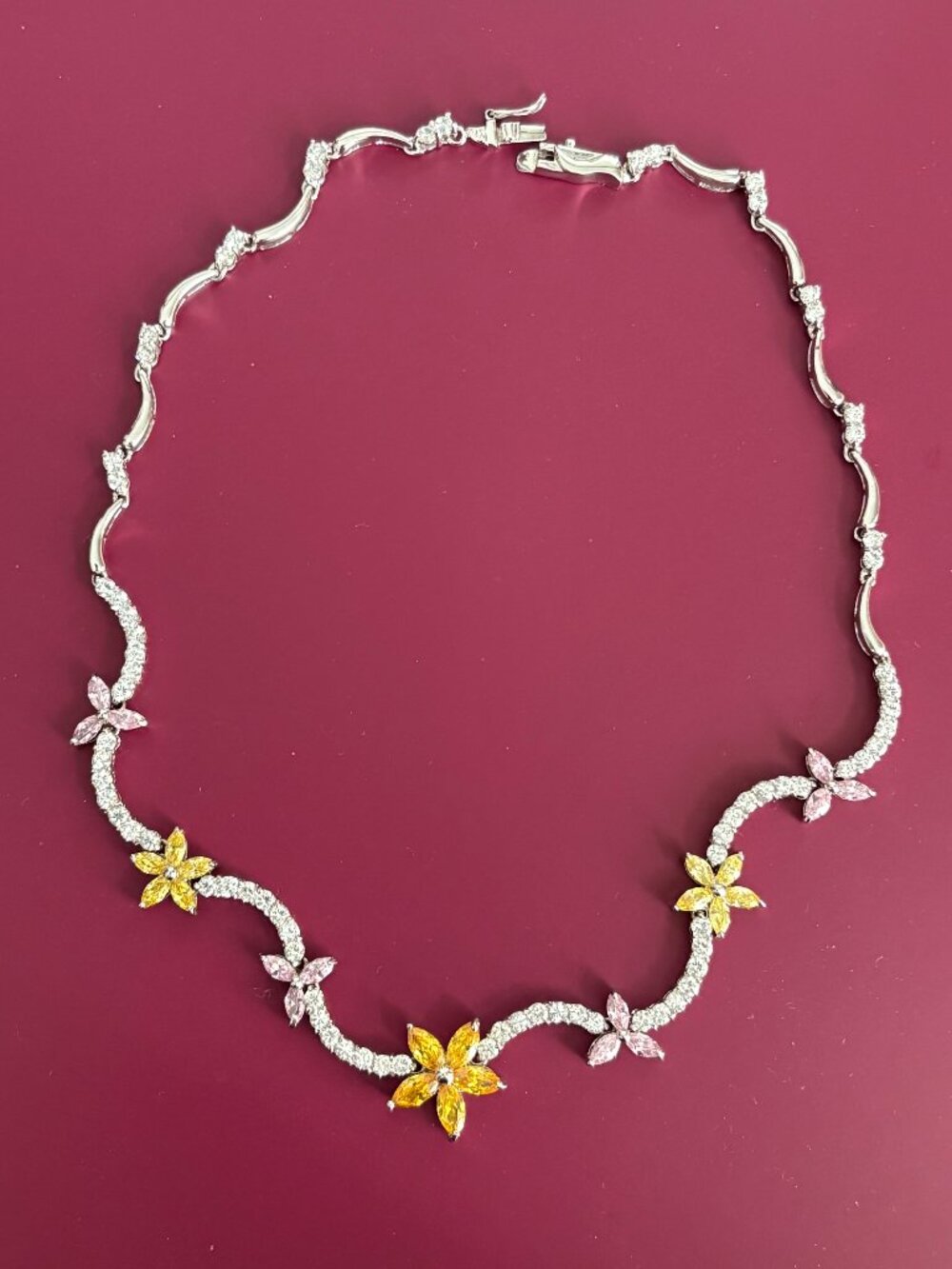 Stunning Pastel Floral Statement Collar Necklace